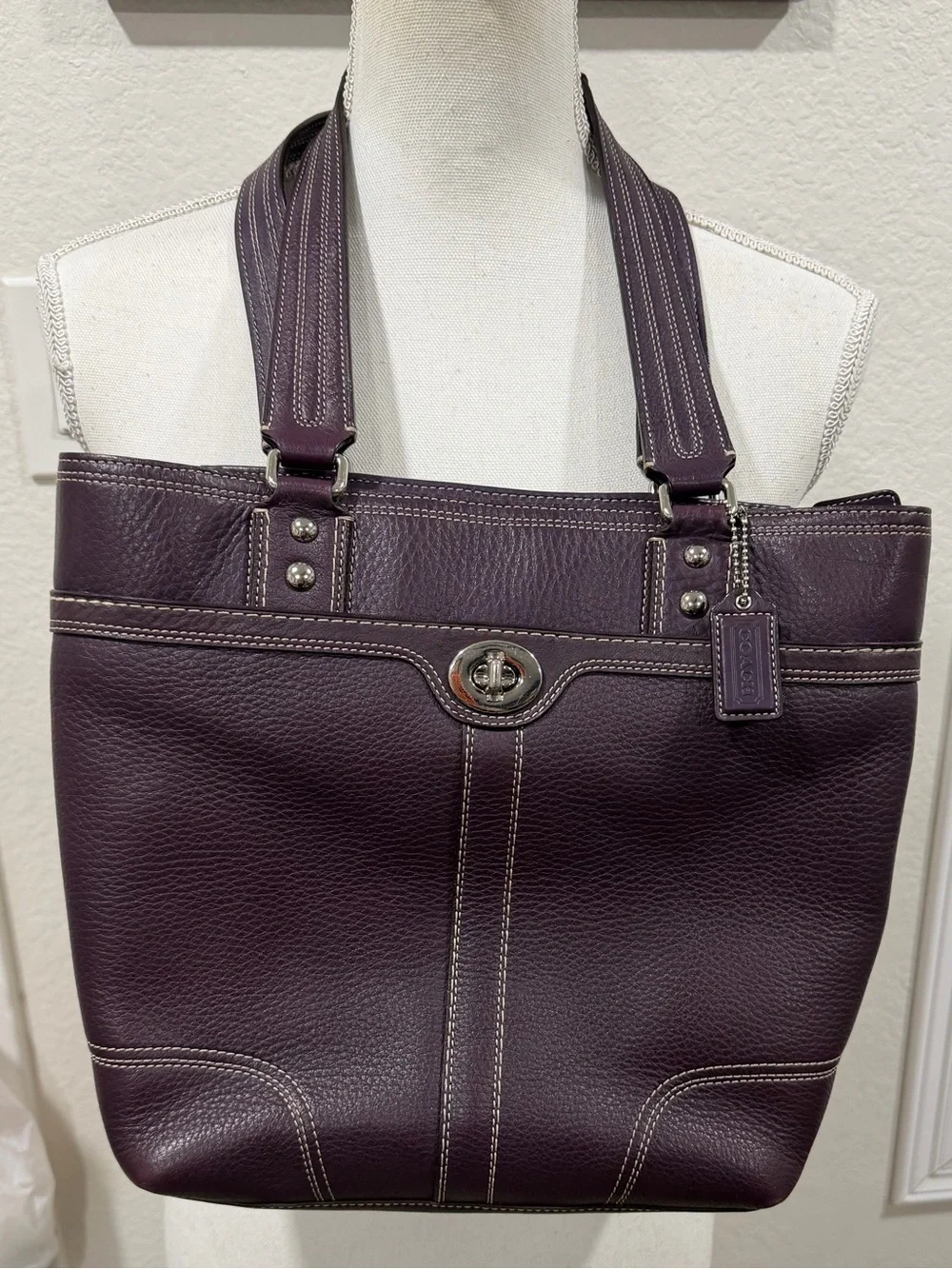 Coach Vintage Y2K Plum Hampton Hamilton Tote